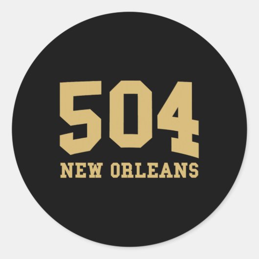 Sticker Rond New Orleans Area Code 504 - Hometown Pride - Clic (Devant)