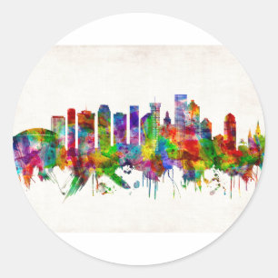 Sticker Rond New Orleans Louisiana Skyline