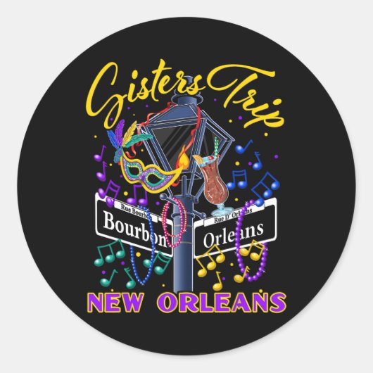 Sticker Rond New Orleans Sisters Trip Nola Girls Trip Vacay (Devant)