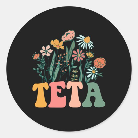 Sticker Rond New Teta Wildflower First Birthday & Baby Show (Devant)