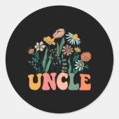 Sticker Rond New Uncle Wildflower First Birthday & Baby Sho (Devant)