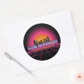 Sticker Rond New Wave Retro Los Angeles (Enveloppe)