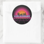 Sticker Rond New Wave Retro Los Angeles (Sac)