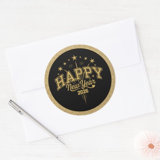 Sticker Rond New Year (Enveloppe)