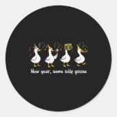 Sticker Rond New Year Same Silly Goose Family Matching New Year (Devant)