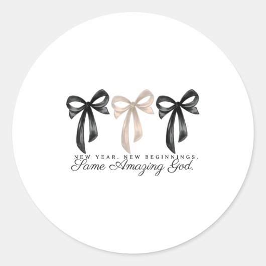 Sticker Rond New Years Christian Coquette Faith New Beginnings  (Devant)