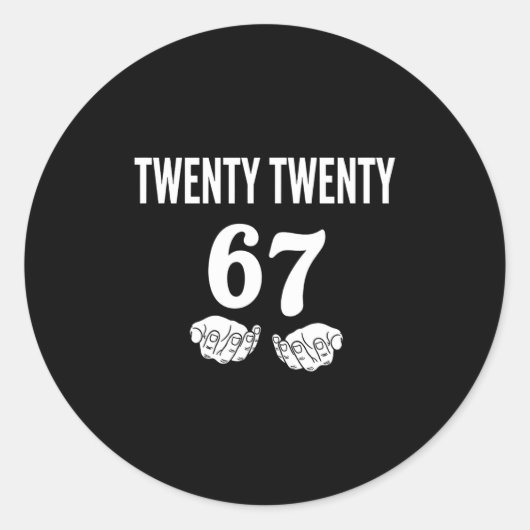 Sticker Rond New Years Six Seven - 2026 - Gen Alpha Slang.6-7 M (Devant)