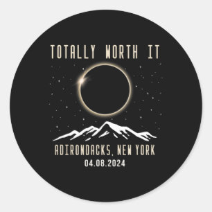 Sticker Rond New York 2024 Total Éclipse solaire 1