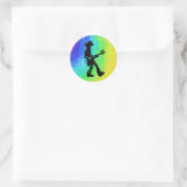 Sticker Rond New York Boogie Nights Guitare Rainbow (Sac)