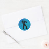 Sticker Rond New York Boogie Nuits Saxophone Bleu (Enveloppe)