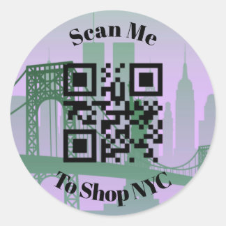 Sticker Rond New York City avec code QR scannable