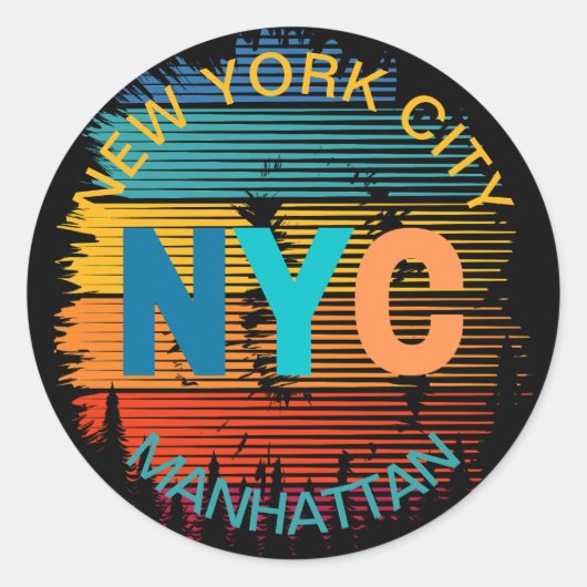 Sticker Rond New York City Manhattan (Devant)