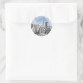 Sticker Rond New York City Manhattan Skyline (Sac)