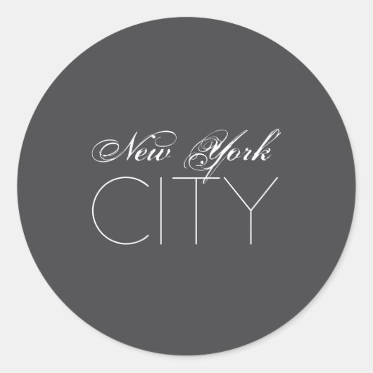 Sticker Rond New York City White Text Izable (Devant)