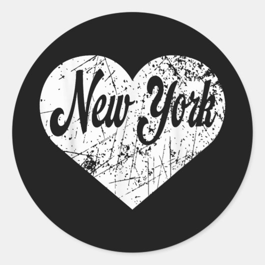 Sticker Rond New York Heart (Devant)