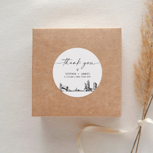 Sticker Rond New York Merci Favor 3" (feuille de 6)