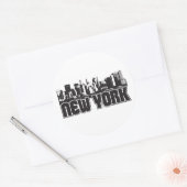 Sticker Rond New York Skyline (Enveloppe)