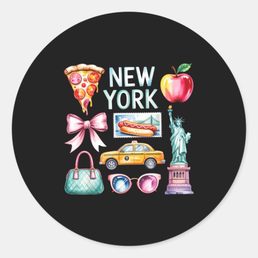 Sticker Rond New York Trip - Girls Trip  (Devant)