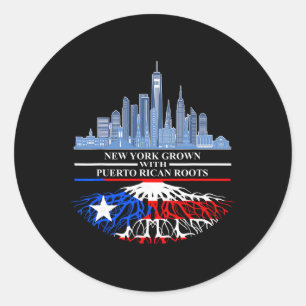 Sticker Rond New-Yorkais semi-portoricain New York City Porto R