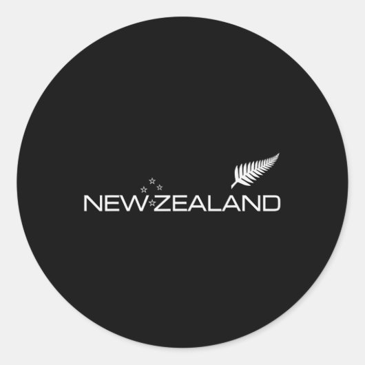 Sticker Rond New Zealand Fern Flag Athletic Srts Style Tee (Devant)