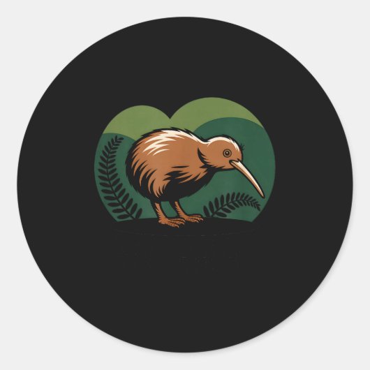 Sticker Rond New Zealand Kiwi Bird (Devant)