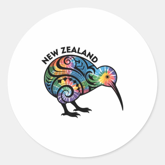 Sticker Rond New Zealand Kiwi Bird (Devant)