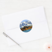 Sticker Rond New Zealand Mountain Landscape (Enveloppe)