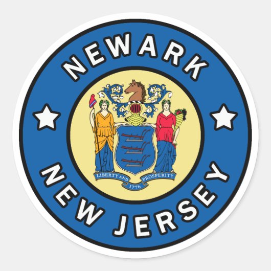 Sticker Rond Newark New Jersey (Devant)