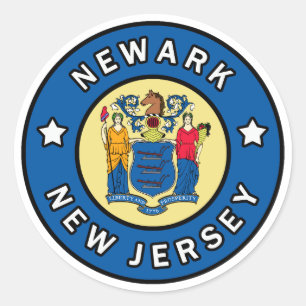 Sticker Rond Newark New Jersey