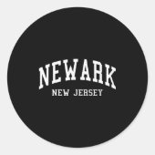 Sticker Rond Newark - New Jersey - Throwback Design - Clic  (Devant)