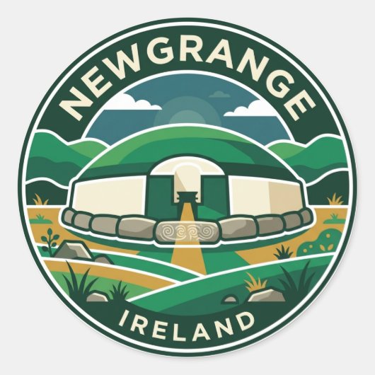 Sticker Rond Newgrange Irlande (Devant)