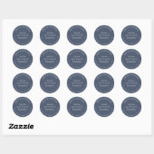 Sticker Rond Newlywees Nom du retour Adresse Dusty Navy Blue (Feuille)