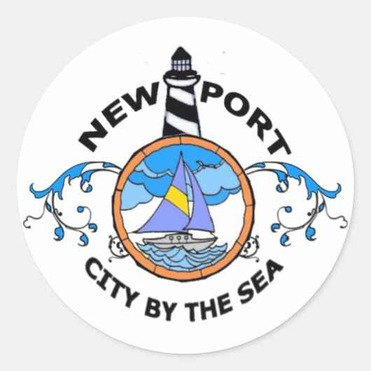 Sticker Rond Newport. (Devant)