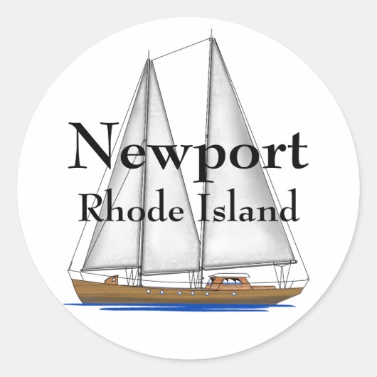 Sticker Rond Newport Rhode Island (Devant)