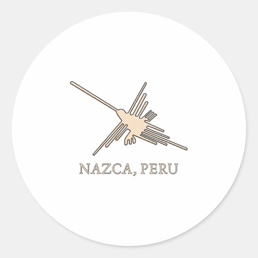 Sticker Rond Newsprint de Nazca Hummingbird (Devant)