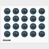 Sticker Rond NEWT SCAMANDER™ et entreprise Art Nouveau Frame (Feuille)