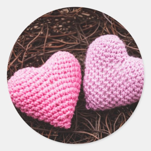 Sticker Rond Nez avec les coeurs (Devant)