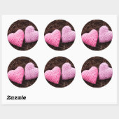 Sticker Rond Nez avec les coeurs (Feuille)