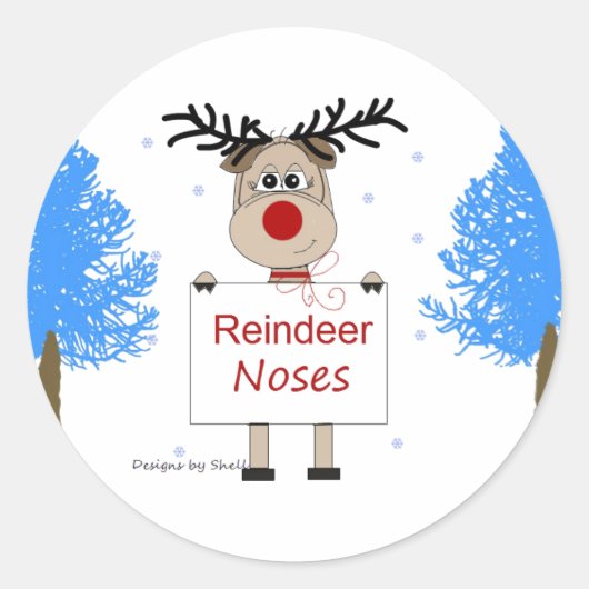 Sticker Rond Nez de Renne (Devant)