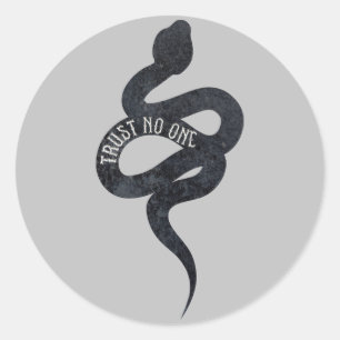 Sticker Rond N'faites confiance à personne Serpent Snake 