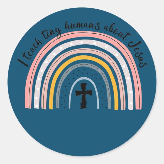 Sticker Rond NG0M J'Enseigne À Des Minuscules Humains À Propos (Devant)