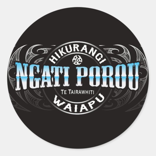 Sticker Rond Ngati Porou Lifer Moko Chrome (Devant)