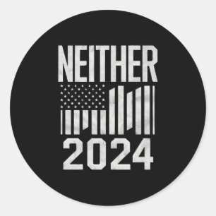 Sticker Rond Ni l'élection politique drôle de 2024 ni l'une ni 