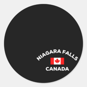 Sticker Rond Niagara Falls Canada Drapeau canadien Ville Touris