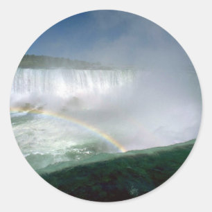 Sticker Rond Niagara Falls et Maid of the Mist, New York, États