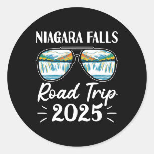 Sticker Rond Niagara Falls Road Trip 2025 Sungles Family Vacati