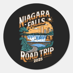 Sticker Rond Niagara Falls Road Trip 2025 - Vacances d'été