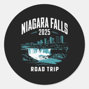 Sticker Rond Niagara Falls Road Trip 2025 Voyage en famille ami