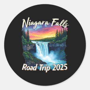 Sticker Rond Niagara Falls Road Trip Famille Voyage Vacances Ho