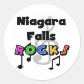 Sticker Rond Niagara Falls Rocks (Devant)